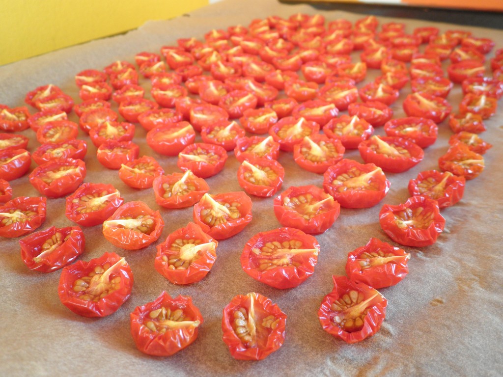 semi-dried tomatos - tørrede cherrytomater - gode til madgaver