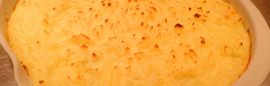 Engelsk Cottage pie. variationen af sheppards pie, men med oksekød i stedet for lammekød